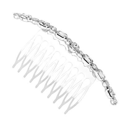 Angoily Elegant Rhinestone Hair Comb Delicate Metal Accessory for Weddings Parties Handmade Hair Decor for Women and Girls Unique Bridal Hairpiece Silver
