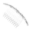 Angoily Elegant Rhinestone Hair Comb Delicate Metal Accessory for Weddings Parties Handmade Hair Decor for Women and Girls Unique Bridal Hairpiece Silver view 1