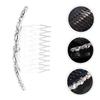 Angoily Elegant Rhinestone Hair Comb Delicate Metal Accessory for Weddings Parties Handmade Hair Decor for Women and Girls Unique Bridal Hairpiece Silver view 2