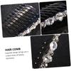 Angoily Elegant Rhinestone Hair Comb Delicate Metal Accessory for Weddings Parties Handmade Hair Decor for Women and Girls Unique Bridal Hairpiece Silver view 3
