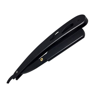 Beavorty Stainless Steel Manual Razor for Men Vintage Professional Straight Shaving Tool for Barbers and Home Use Easy to Handle Space-saving Design Black