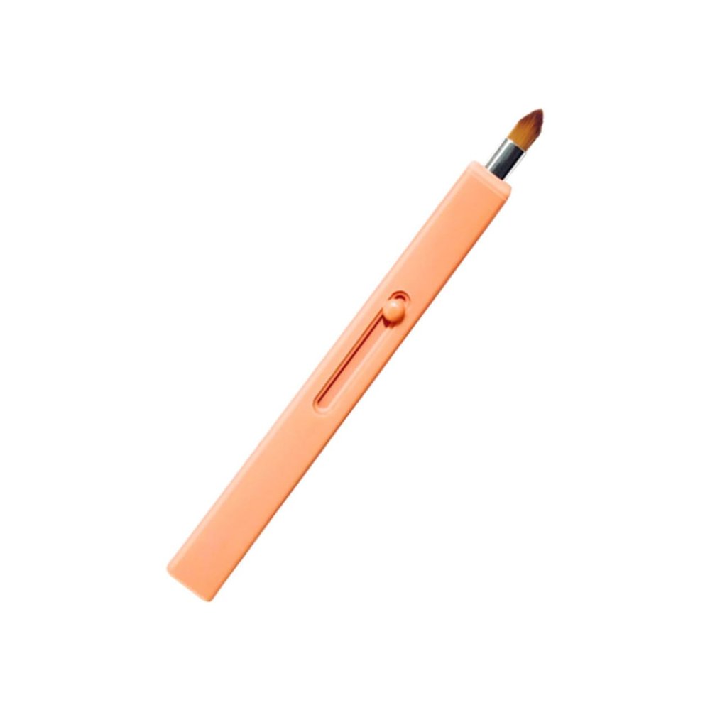 Angoily 1pc Retractable Lip Brush for Makeup Portable Lipstick Applicator Soft Bristles Warm Orange Color for Lip Color Application for Women and Girls
