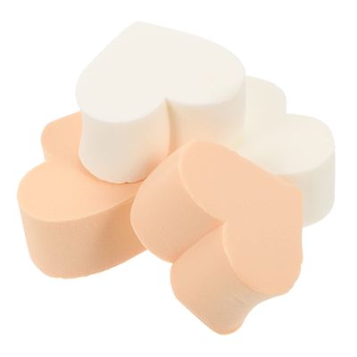 Angoily 4pcs Random Color Heart-shaped Makeup Sponges for Precision Foundation Blending Non-latex Cosmetic Applicators for Women Soft and Comfortable Beauty Tool