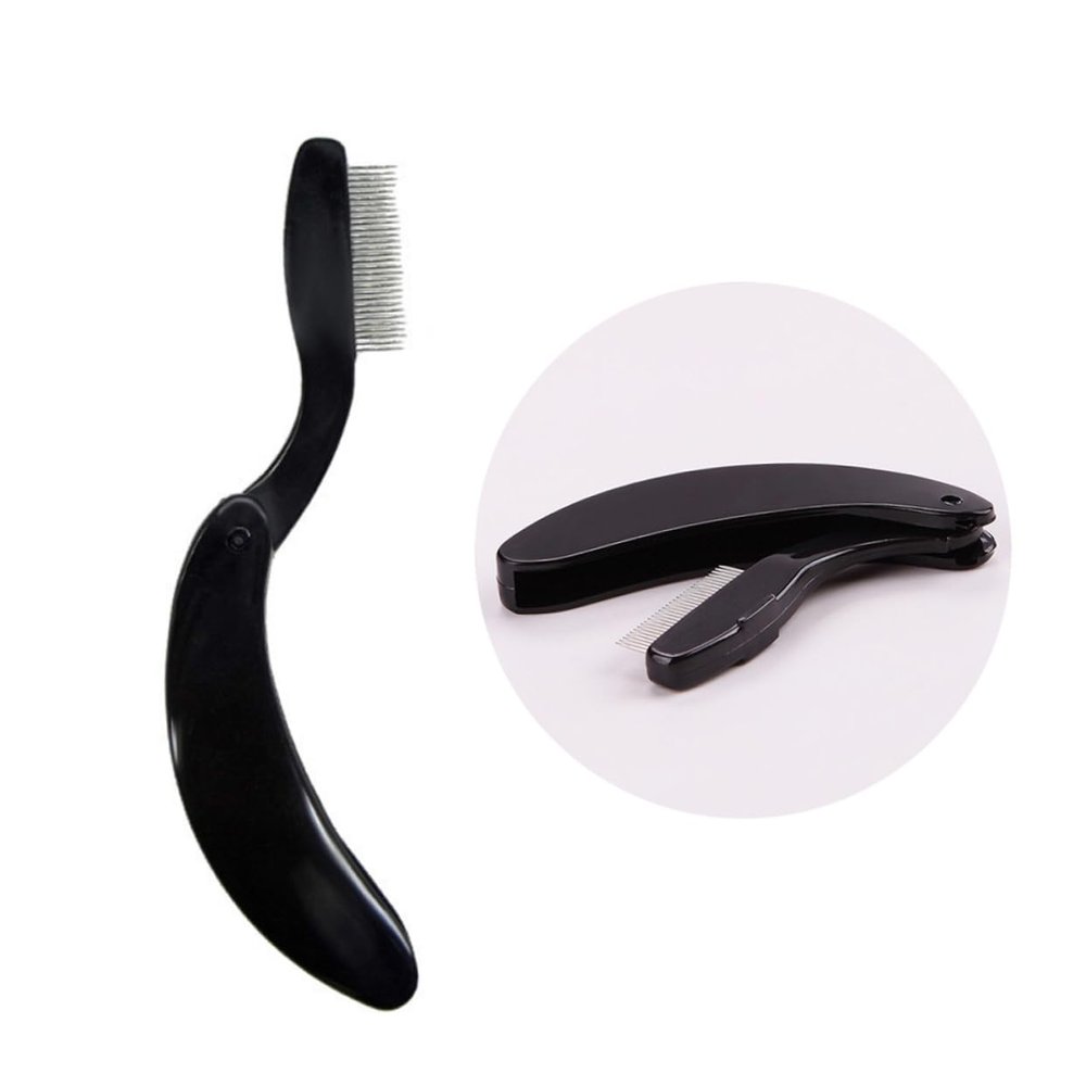 Didiseaon Eyebrow Spoolie Brush Set 4pcs Curved Eyebrow Comb Plastic Handle Folding Beauty Tool
