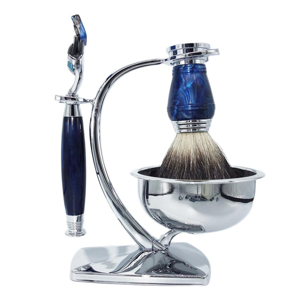 Magyfosia Luxury Shaving Razor Kit for Men with 5-Layer Shave Blade,Badger Hair Shaving Brush and Soap BowL,Unique Shaving Present Tool for Him