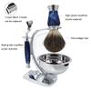 Magyfosia Professional Classic 3 Blade Safetry Razor Shaving Kit for Men with 3-Layer Triple Blade,Shaving Clean Brush Stand,Mug Bowl Set,Barbershop Smooth Shaver Set view 2