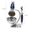 Magyfosia Professional Classic 3 Blade Safetry Razor Shaving Kit for Men with 3-Layer Triple Blade,Shaving Clean Brush Stand,Mug Bowl Set,Barbershop Smooth Shaver Set view 3