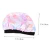 Angoily Fashion Wide Brim Shower Cap for Women Multifunctional Elastic Bathing Hat Reusable Hair Cap for Makeup and Nightwear view 2