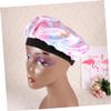 Angoily Fashion Wide Brim Shower Cap for Women Multifunctional Elastic Bathing Hat Reusable Hair Cap for Makeup and Nightwear view 4