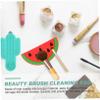 Angoily 2pcs Portable Brush Washing Mat Fun Watermelon Design Efficient for Makeup Brushes for Home and Travel Use Keeps Your Makeup Bag Smudge view 2
