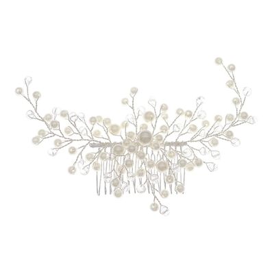 Angoily Handmade Rhinestone Pearl Hair Comb Hair Accessory Fashion Hairpin Headwear Alloy Decor