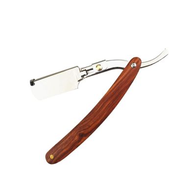 Beavorty Vintage Metal Shaving Razor Wooden Handle Razor for Men Barber Shop Salon Use Safe Easy to Change Blade