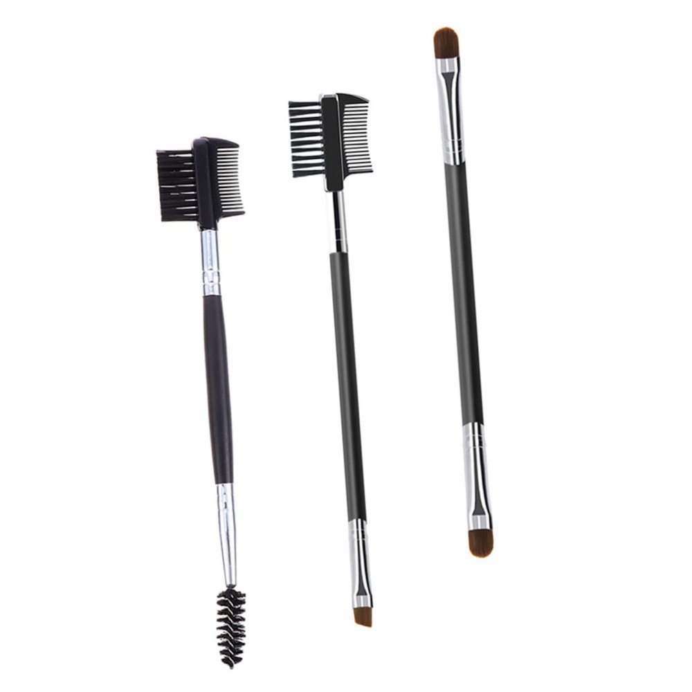 Mipcase 3pcs Double-ended Eyebrow Brushes and Eyelash Combs Portable Multifunctional Cosmetic Tools for Grooming Eyebrows and Lashes Beauty Brushes for Everyday Use