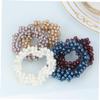 NOLITOY 5pcs Pearl Elastic Hair Tie Crystal Balls Handmade Cloth Beaded Ponytail Holders for Women and Girls Mixed Colors view 4