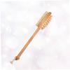Angoily Natural Bristles Wood Body Brush for Shower Long Handle Scrub Brush for Body Cleaning view 2