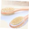Angoily Natural Bristles Wood Body Brush for Shower Long Handle Scrub Brush for Body Cleaning view 4