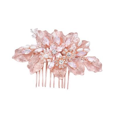 Didiseaon Wedding Hair Piece Bridal Comb Floral Hair Accessories Elegant Bridal Tiara for Bride