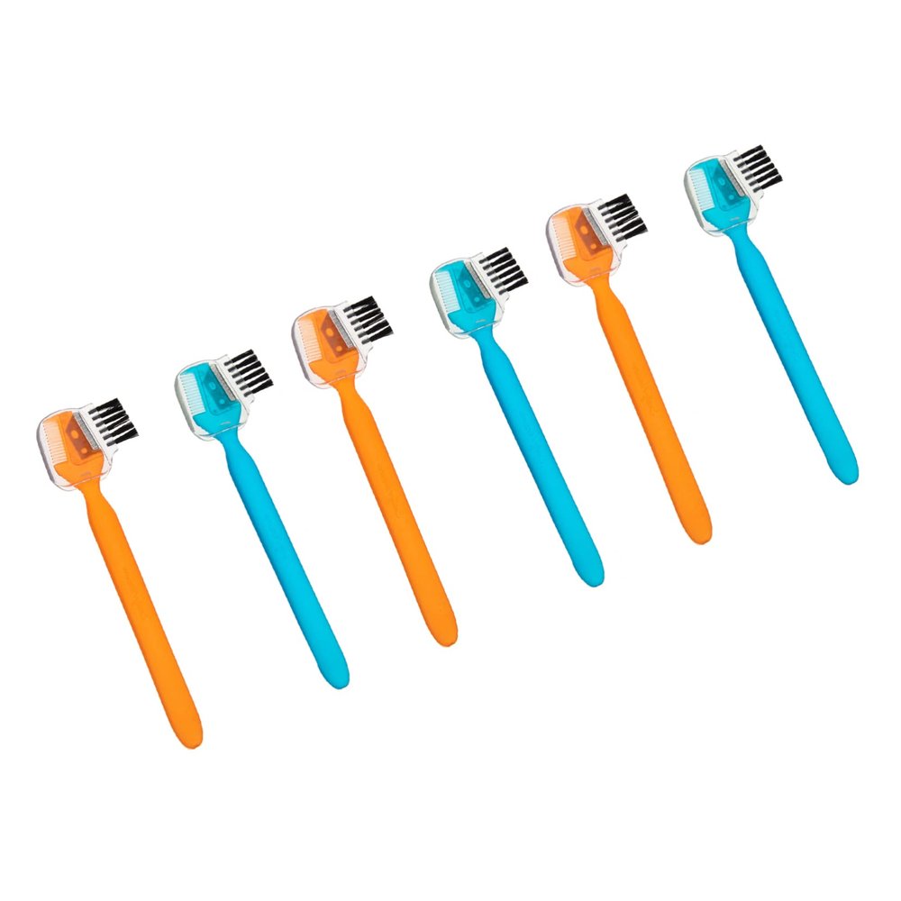 Didiseaon 6pcs Eyebrow Razors with Stainless Steel Blades Eyebrow Brush Comb for Precise Shaping and Trimming Compact Beauty Tool for Women Easy to Use for Makeup