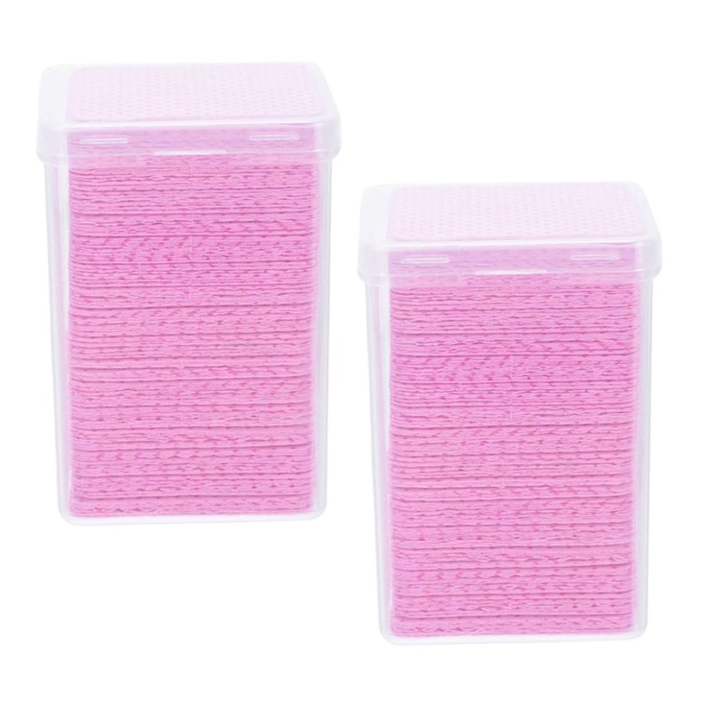 Angoily 400Pcs Eyelash Extension Glue Bottle Wipers Premium Cotton Glue Residue Remover Pads for Salon and Home Use Soft and Supple Nail Polish Remover Cloths for Lash Extension Cleaning