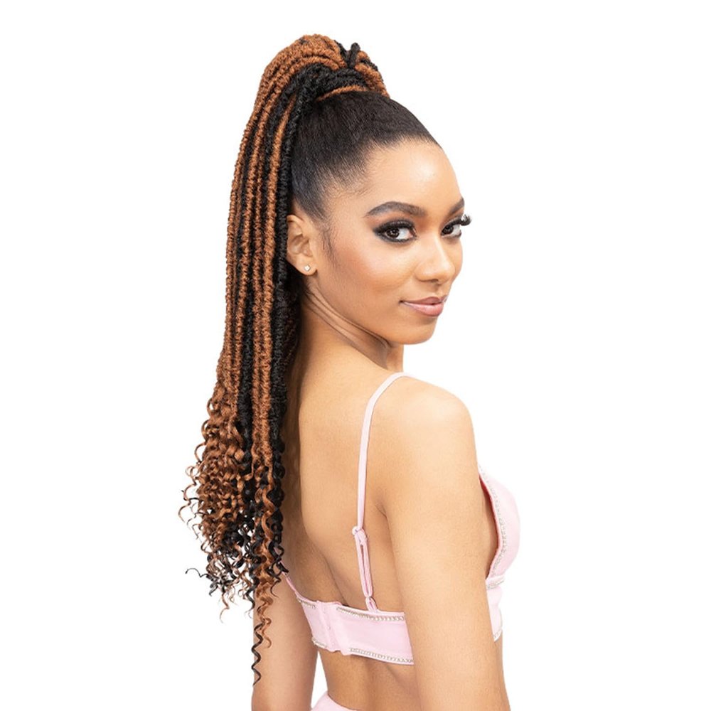 Janet Collection Ponytail Remy Illusion Braid Pony Tampa 26" (Light Blonde 613)
