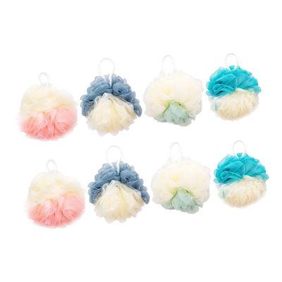 Angoily 8pcs Soft Bath Poufs Rope for Easy Use Multi Mesh Balls for Exfoliating Body Wash Bathing Accessory for Relaxation and Cleaning