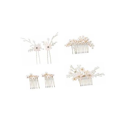 Angoily 6pcs Bridal Hair Combs Accents Elegant Wedding Hair Accessories for Brides Handmade Floral Headpieces for Stunning Looks and Memorable Moments