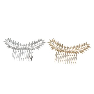 minkissy 2pcs Unique Leaves Hair Combs Delicate Metal Hairpins for Women Elegant Headdress Accessories Gold Silver for Parties Weddings and Special Occasions