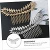 minkissy 2pcs Unique Leaves Hair Combs Delicate Metal Hairpins for Women Elegant Headdress Accessories Gold Silver for Parties Weddings and Special Occasions view 2