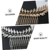 minkissy 2pcs Unique Leaves Hair Combs Delicate Metal Hairpins for Women Elegant Headdress Accessories Gold Silver for Parties Weddings and Special Occasions view 3