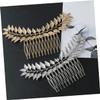 minkissy 2pcs Unique Leaves Hair Combs Delicate Metal Hairpins for Women Elegant Headdress Accessories Gold Silver for Parties Weddings and Special Occasions view 4