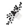 minkissy Black Crystal Hair Comb for Brides Rhinestone Side Hair Accessories for Weddings Halloween and Special Occasions Elegant Headdress for Women and Girls view 1