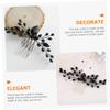 minkissy Black Crystal Hair Comb for Brides Rhinestone Side Hair Accessories for Weddings Halloween and Special Occasions Elegant Headdress for Women and Girls view 2