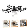 minkissy Black Crystal Hair Comb for Brides Rhinestone Side Hair Accessories for Weddings Halloween and Special Occasions Elegant Headdress for Women and Girls view 4