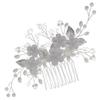 Beatifufu Flower Elements Decorative Hair Comb Pearls and Rhinestones Elegant Side Comb for Weddings Parties and Daily Wear Lightweight Hair Accessory for Women and Girls view 1