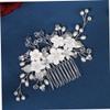 Beatifufu Flower Elements Decorative Hair Comb Pearls and Rhinestones Elegant Side Comb for Weddings Parties and Daily Wear Lightweight Hair Accessory for Women and Girls view 3