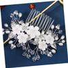 Beatifufu Flower Elements Decorative Hair Comb Pearls and Rhinestones Elegant Side Comb for Weddings Parties and Daily Wear Lightweight Hair Accessory for Women and Girls view 4