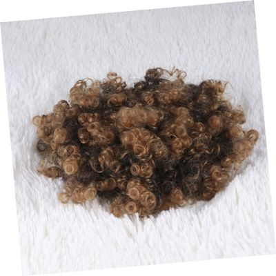 Angoily Fluffy Hair Buds Hair Decoration for Women Golden Caterpillar Wig Accessory Easy to Use High Temperature Adds Volume to Ponytails for Ladies and Girls