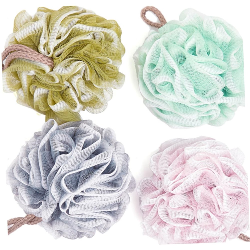 Didiseaon 3pcs Soft Mesh Shower Balls for Body Wash Exfoliating Bath Balls with Hanging Rope Pastel for Gentle Skin Care