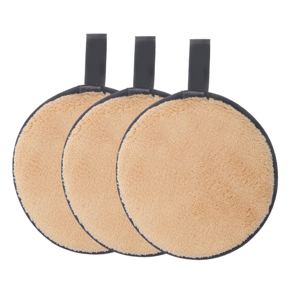 NOLITOY 3pcs Makeup Remover Pads Facial Cleaning Pad Powder Puff Round for Women Reusable Makeup Removal Random Color