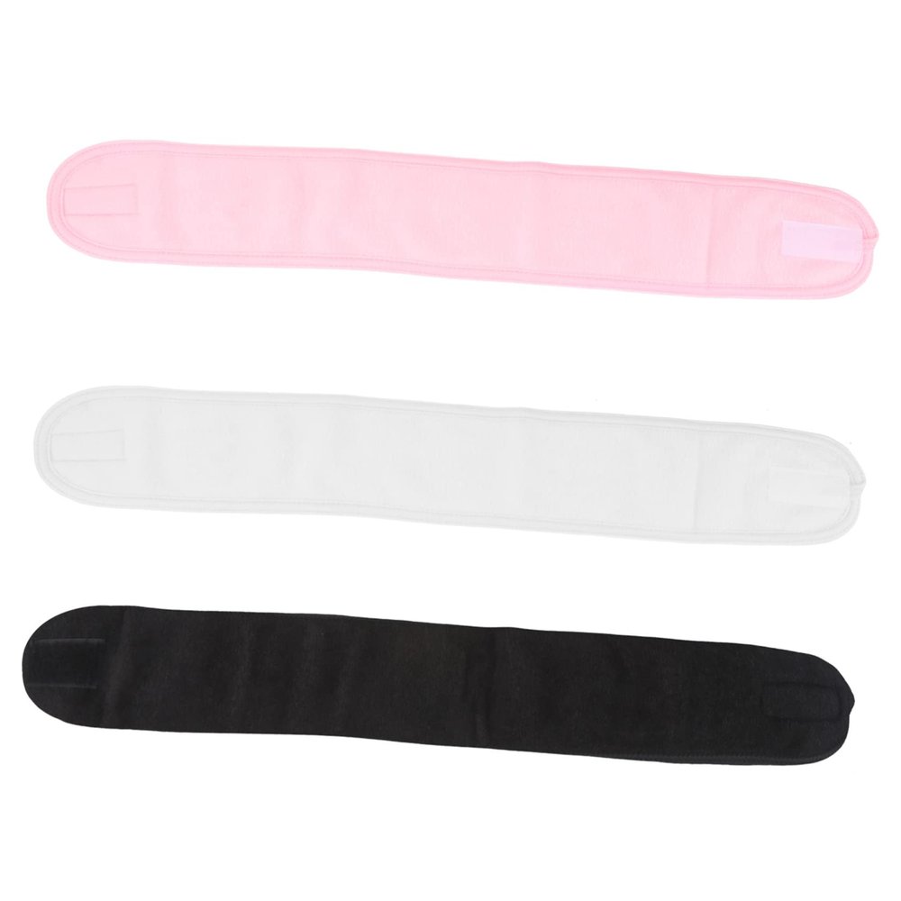 Beatifufu 3pcs Spa Facial Headband Makeup Wraps Black White Pink Soft Towel Cloth for Skincare Face Washing Shower Use for Women