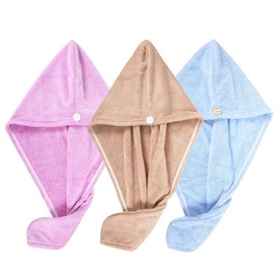 Didiseaon 3pcs Fleece Hair Drying Towels Lightweight Ultra Absorbent Hair Wraps for Home Gym Travel Pool Use and Colors