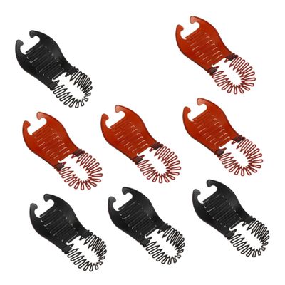 Angoily 8pcs Hair Clamp for Women Side Hair Combs for Braiding Use Headdress Clips Stylish and Functional Black and Brown