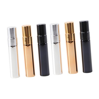 NOLITOY 6pcs Refillable Spray Bottles Glass Half-cover Containers for Perfume Caps Silver Black for Travel and Gym Use