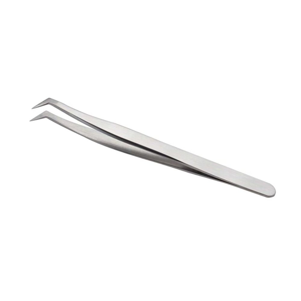 Beatifufu Stainless Steel Fake Eyelashes Tweezers for Women Precision Grafting Tool with Fine Pointed Tips Lightweight Dull Polish Design for Easy Manipulation Makeup Applications