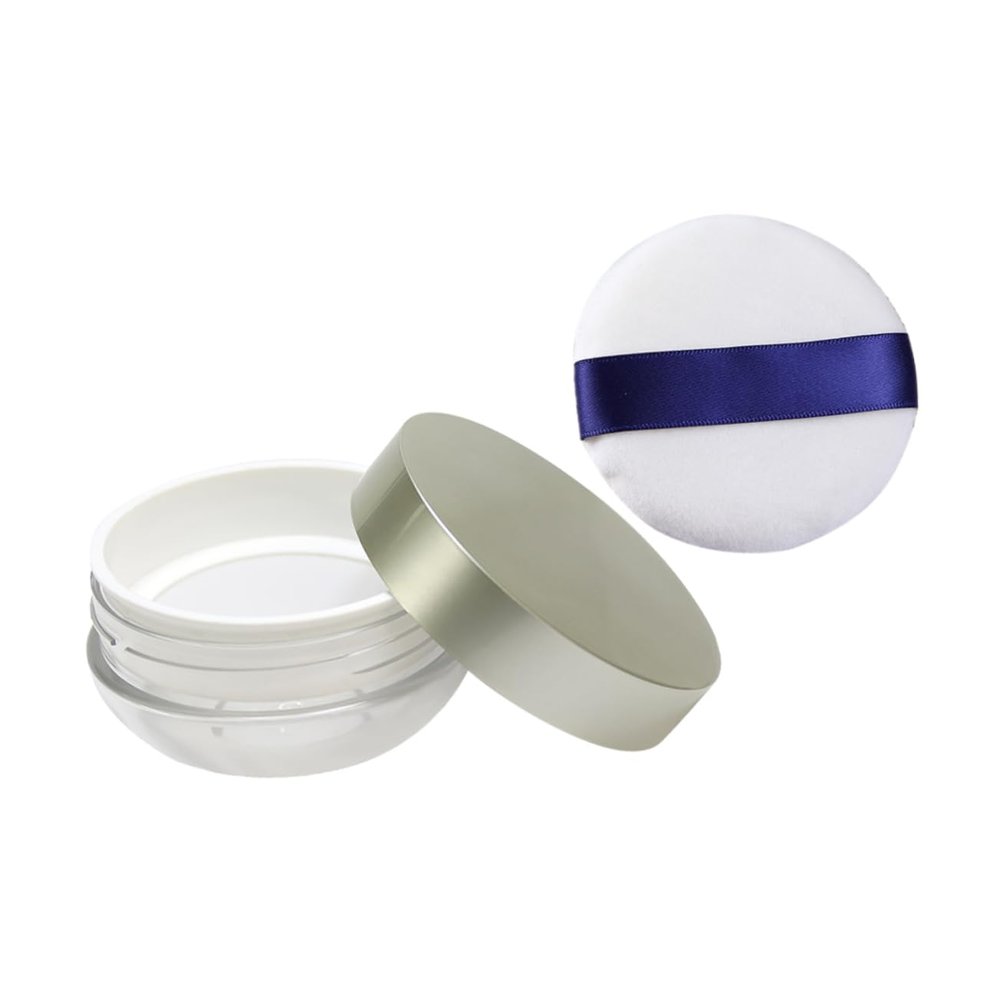 Beatifufu Makeup Container Powder Puff Holder Powder Puff Box Loose Holder Compact Lightweight for Girlfriend Random Color