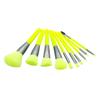 Mipcase 10pcs Colorful Makeup Brush Set Professional Cosmetic Tool Kit for Women Soft Easy to Clean Blending Brushes for Occasions Fluorescent Green view 1