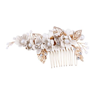 Beatifufu Bridal Floral Hair Comb Headpiece Accents Elegant Wedding Accessory for Brides and Bridesmaids for Special Occasions Beach Weddings and Celebrations