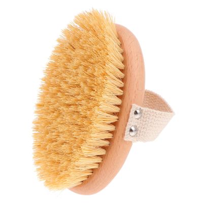 NOLITOY 1pc Beech Bath Brush Natural Bristles Exfoliating Body Massage Tool for Spa and Shower Circulation Deep Cleans Pores Comfortable Grip for Daily Use