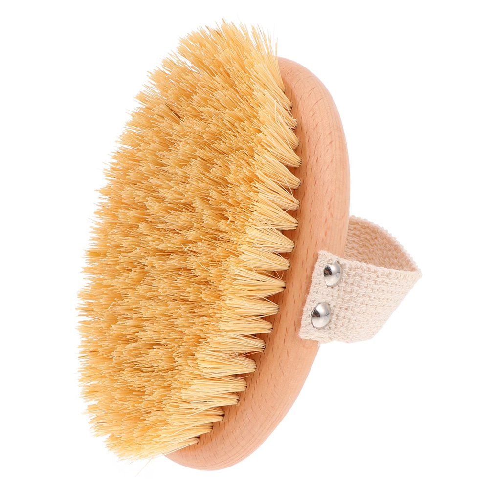 NOLITOY 1pc Beech Bath Brush Natural Bristles Exfoliating Body Massage Tool for Spa and Shower Circulation Deep Cleans Pores Comfortable Grip for Daily Use