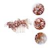 Beatifufu Floral Wedding Headpiece Hairpin for Brides Elegant Pearl Flower Hair Comb for Bride and Bridesmaid view 3